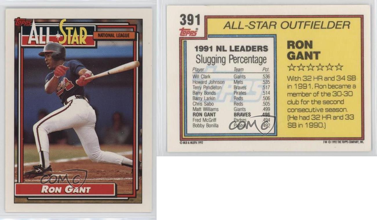 1992 Topps All-Star Ron Gant #391