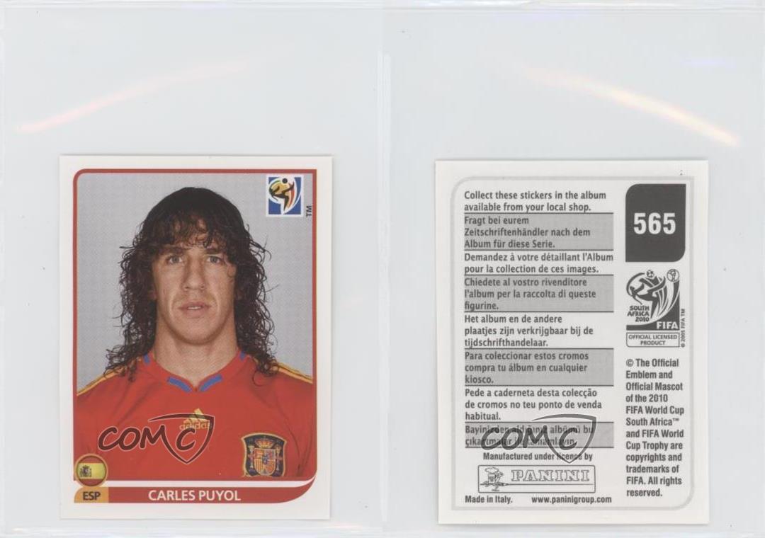 2010 Panini World Cup Sticker Carles Puyol 565 Spain プジョル　スペイン　ワールドカップ　ステッカー