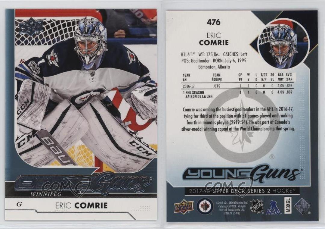 2017-18 Upper Deck Young Guns Eric Comrie #476 Rookie RC