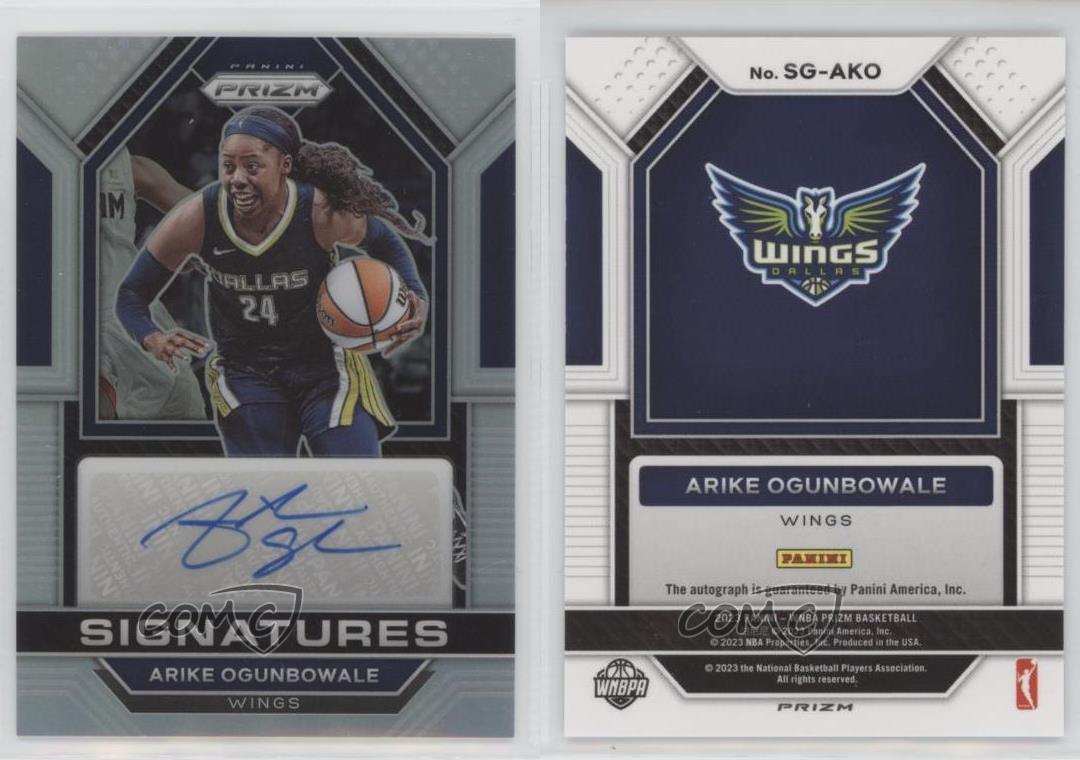 2023 Panini Prizm WNBA Signatures Silver Prizm Arike Ogunbowale #SG-AKO Auto
