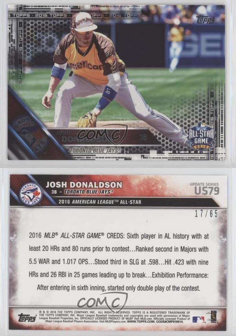 JOSH DONALDSON 2020 TOPPS 2016 ALL-STAR PATCH & TOPPS