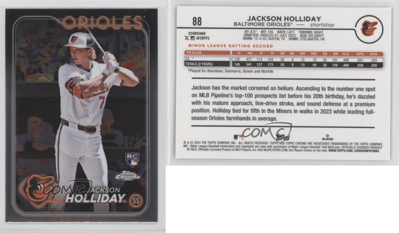 2024 Topps Chrome Jackson Holliday #88.1 Rookie RC