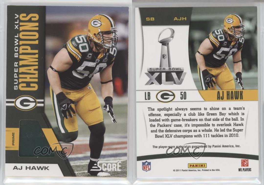 : 2011 Score AJ Hawk Packers Exclusive Super Bowl 45