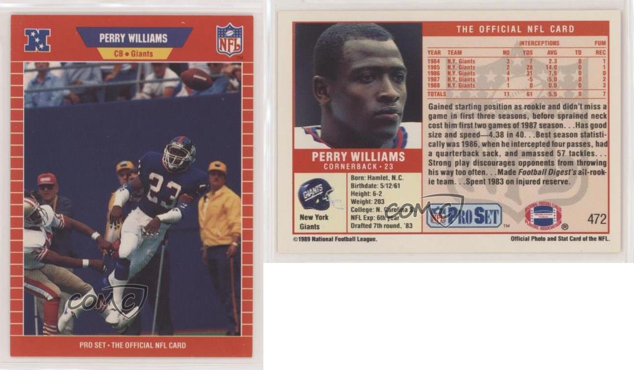 1989 Pro Set - [Base] #472 - Perry Williams