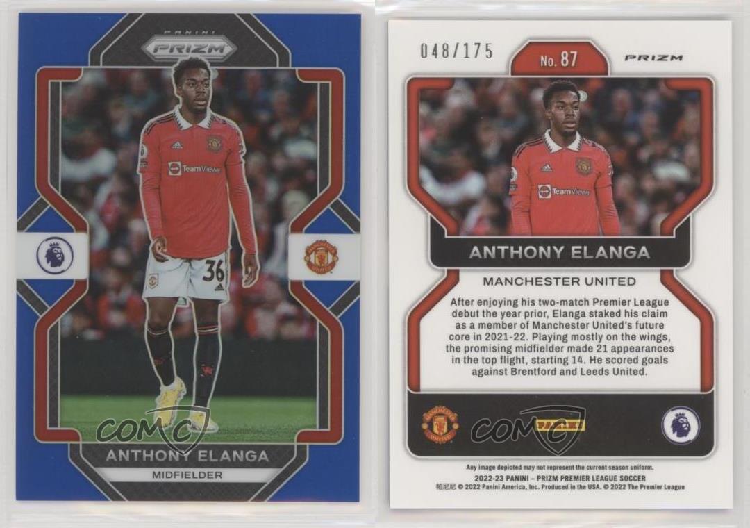 Panini Prizm Premier League 2022-23 azul Prizm/175 Anthony Elanga #87 - Imagen 3 de 4