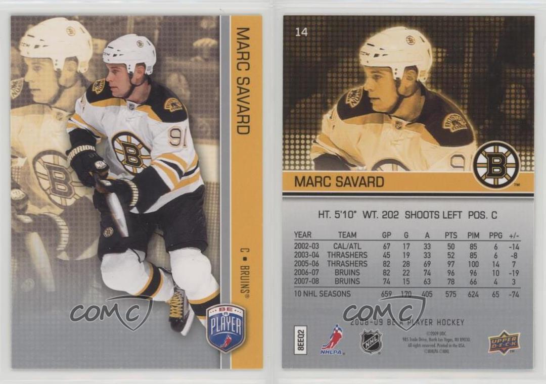 2008-09 be A Player #14 Marc Savard-Boston Bruins 