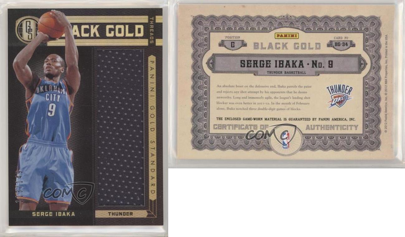 2011-12 Panini Gold Standard Black Gold Threads /149 Serge Ibaka #BG-34 - Picture 4 of 4