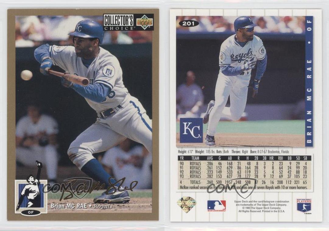 1994 Upper Deck Collector's Choice Gold Signature 201 Brian McRae