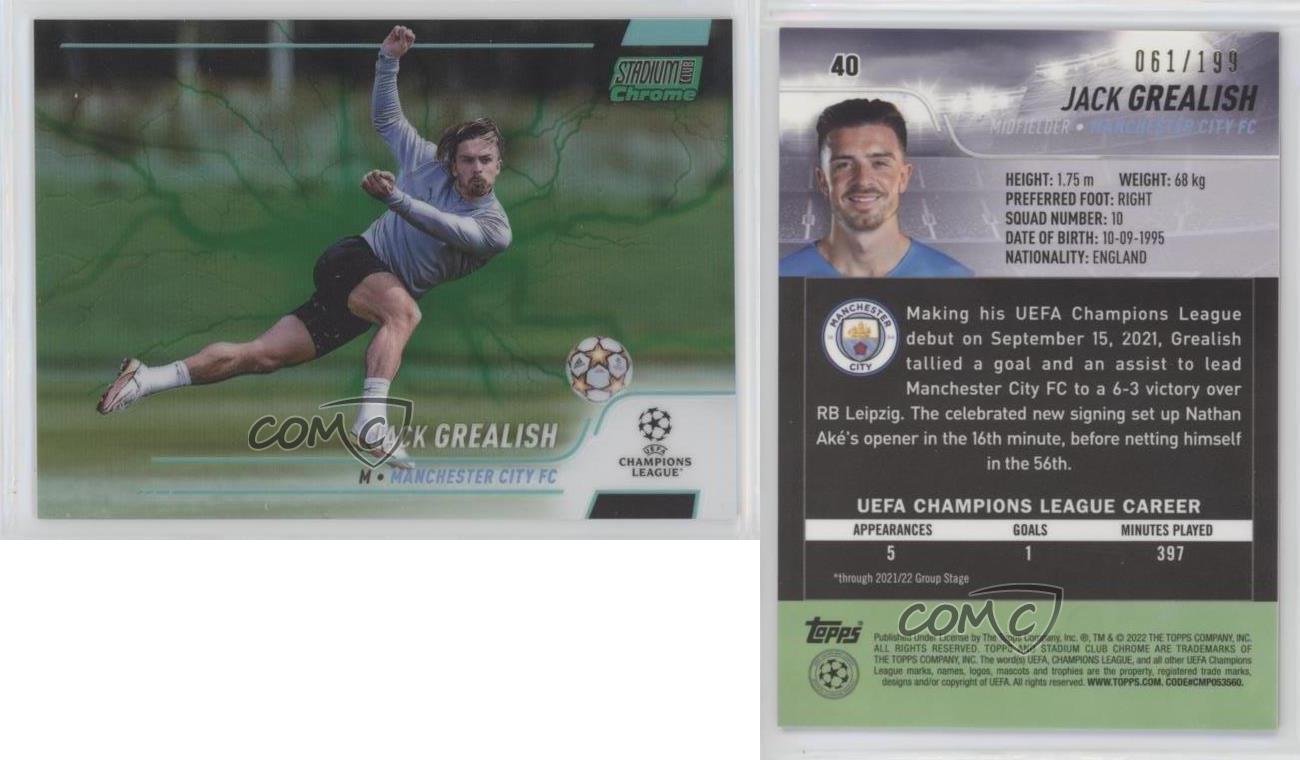 2021-22 Topps Stadium Club Chrome UCL /199 Jack Grealish #40