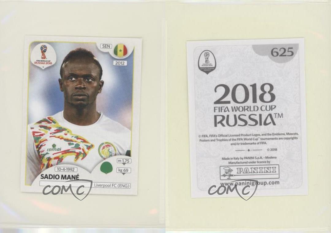 Sadio Mané Senegal No 625 Panini World Cup 2018 Russia 