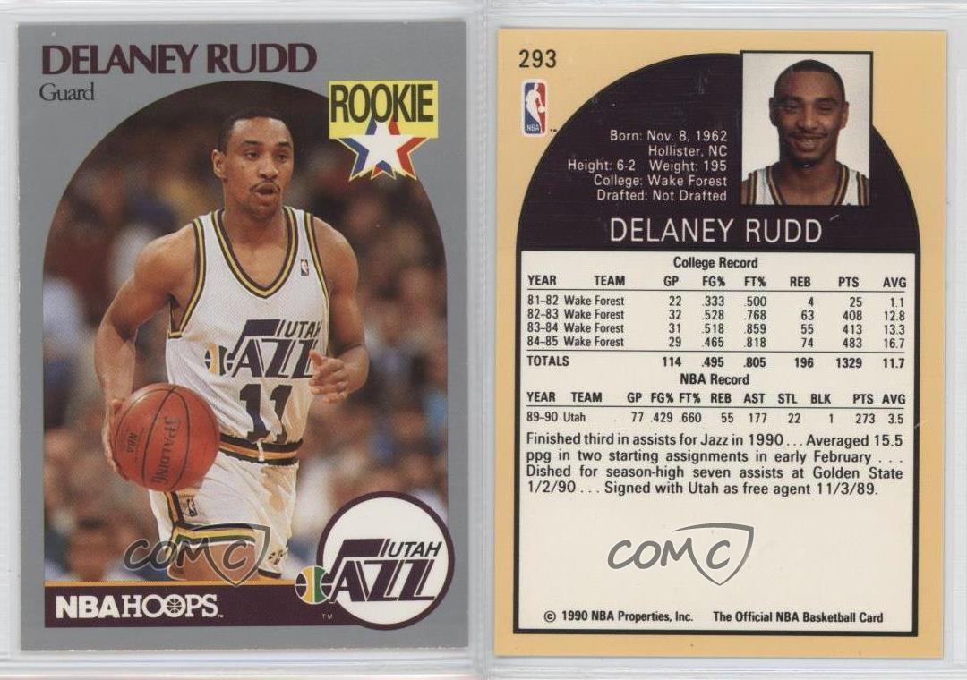 199091 nba hoops 293 delaney rudd utah jazz rc rookie