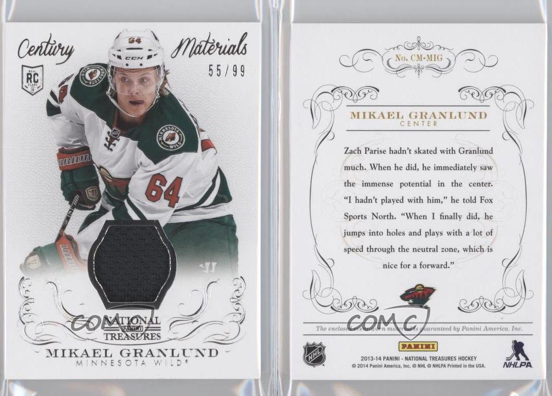 2013 Panini National Treasures Century Materials /99 Mikael Granlund Rookie RC