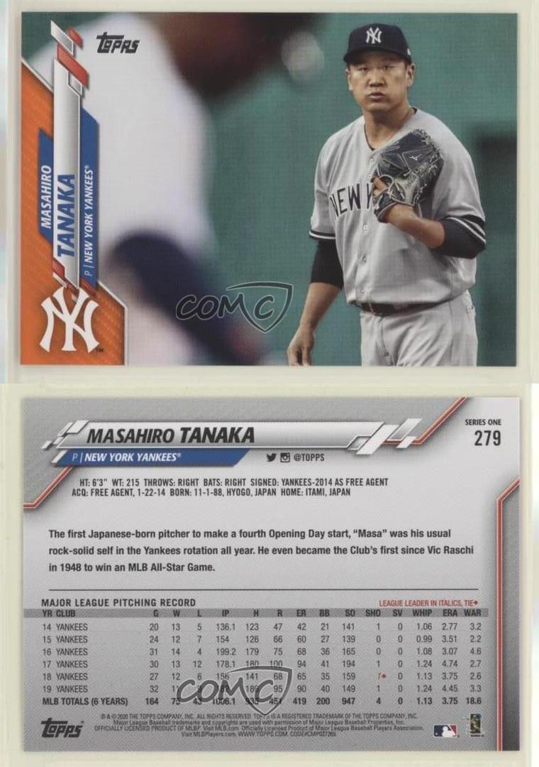 2020 Topps Wal-Mart Orange Border /99 Masahiro Tanaka #279