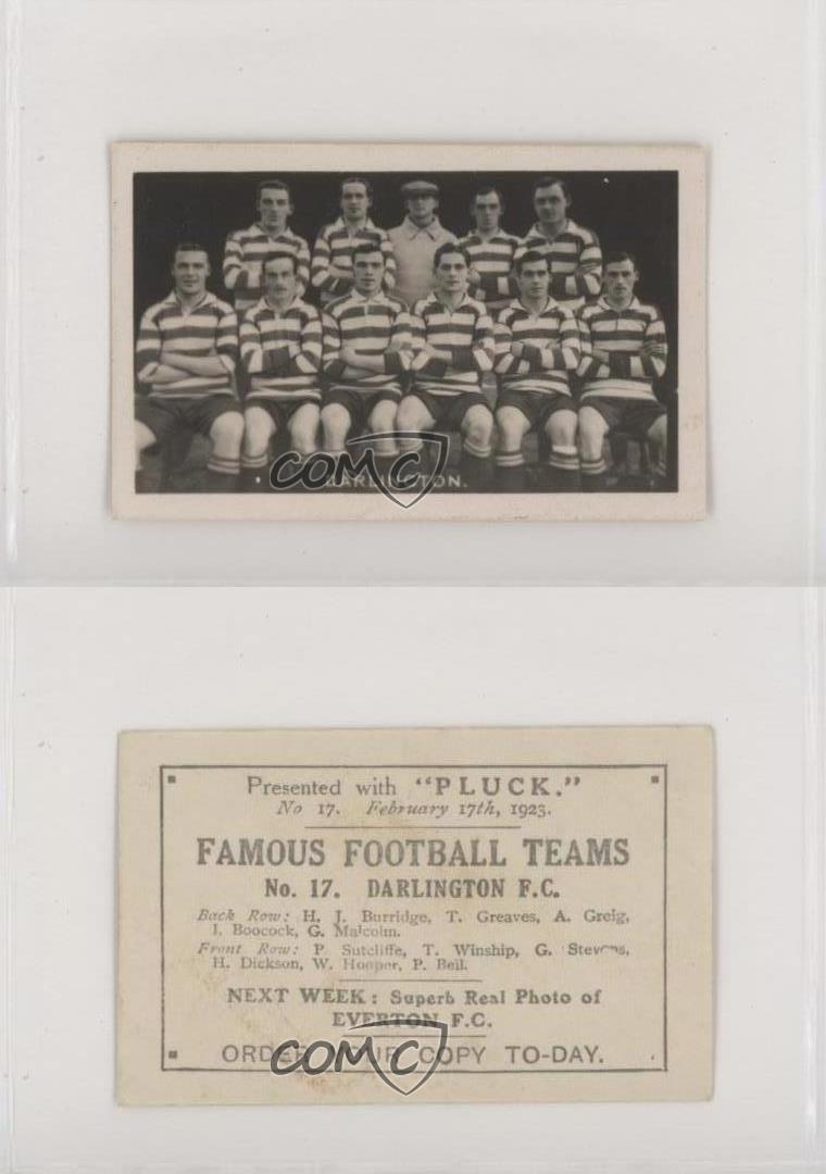 1922-23 Pluck Famous Football Teams Darlington #17 - Picture 4 of 4