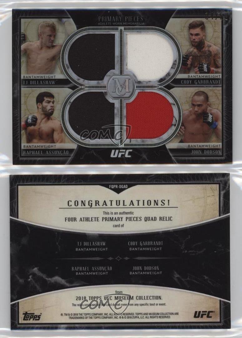 2018 Topps Museum Collection /50 TJ Dillashaw Cody Garbrandt Raphael Assuncao - Picture 3 of 3