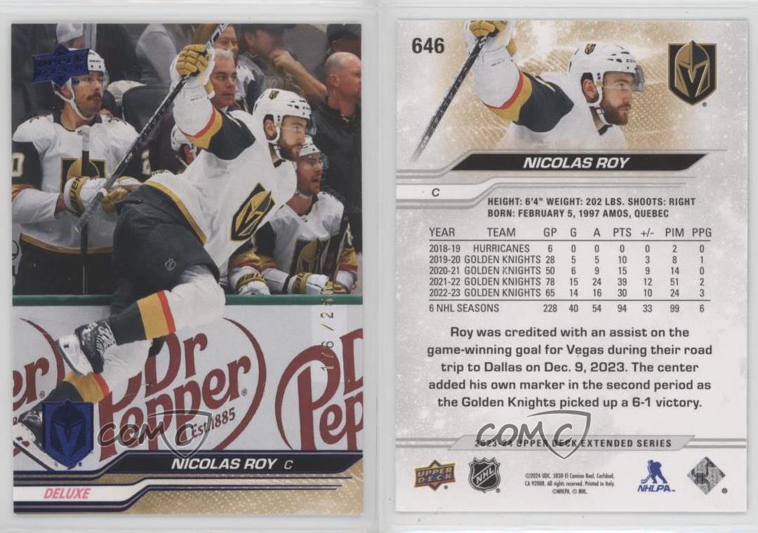 2023-24 Upper Deck Extended Series Deluxe /250 Nicolas Roy #646