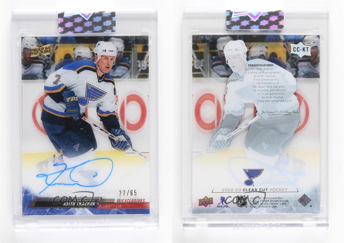 Upper Deck 2022-23 Clear Cut Legends esclusive /65 Keith Tkachuk #CC-KT Auto - Foto 3 di 3
