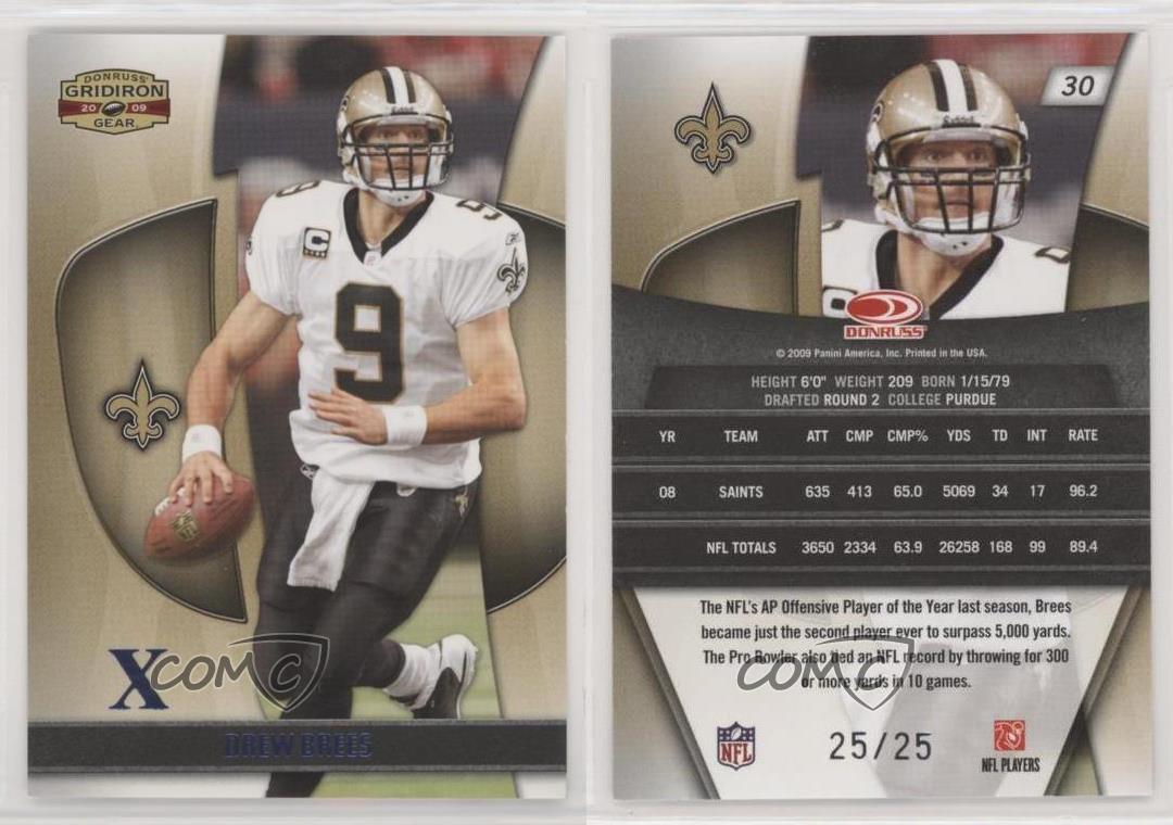 2009 Donruss Gridiron Gear Platinum O's #30 Drew Brees - A6820 - NM-MT