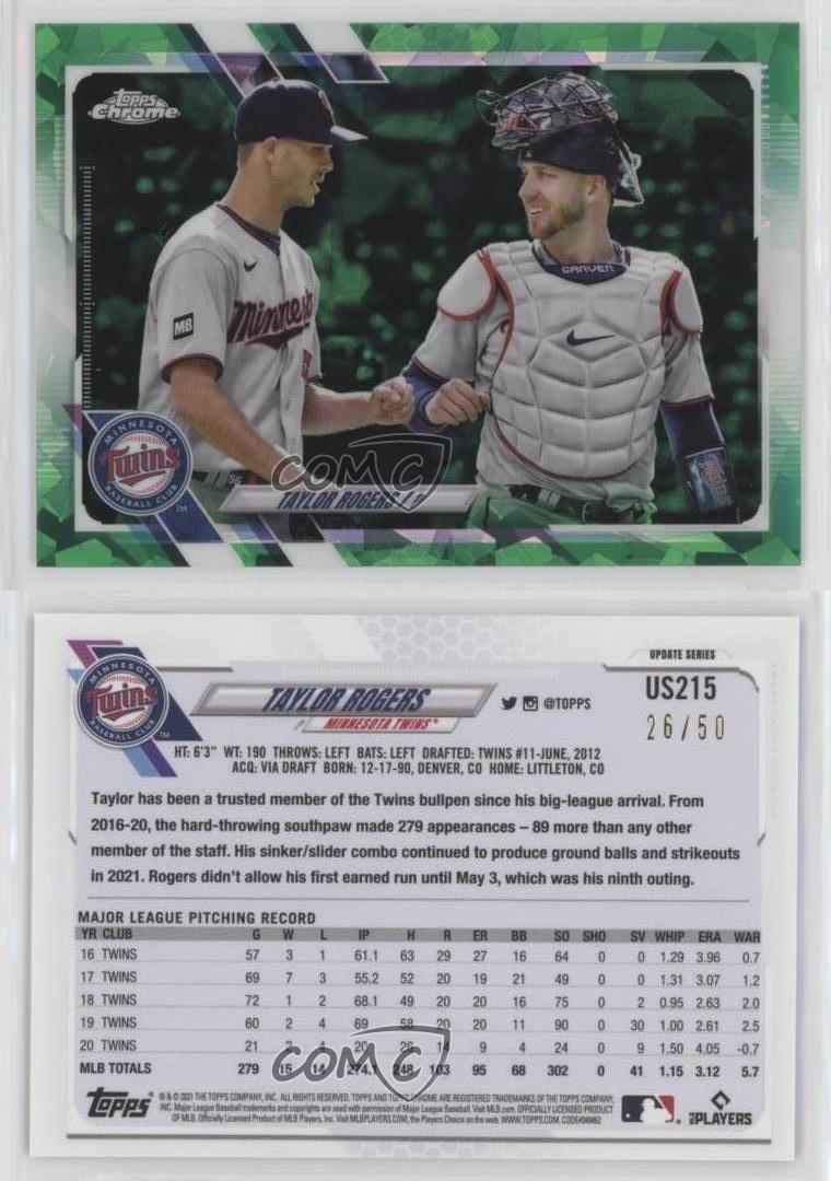 2021 Topps Update Series #US215 Taylor Rogers Minnesota Twins MLB Baseball  Card