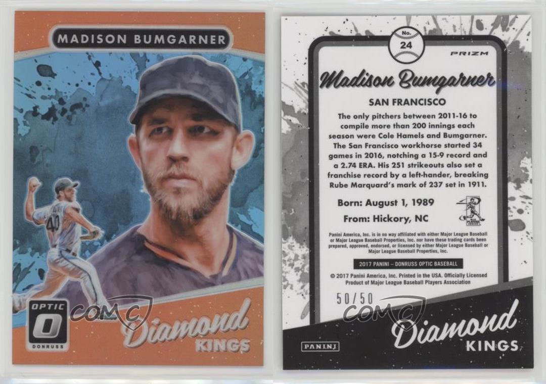 2017 Donruss Baseball Diamond Kings #24 Madison Bumgarner Giants 