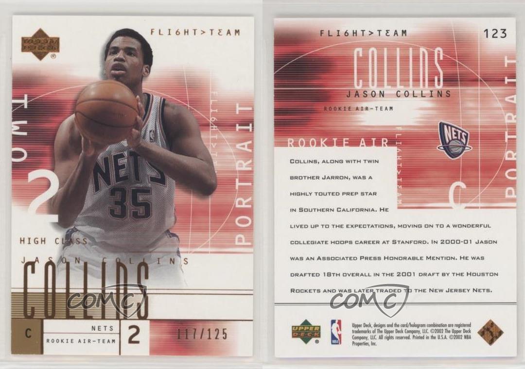 Equipo de vuelo Upper Deck 2001 cobre/125 Jason Collins (retrato) #123 novato radiocontrol - Imagen 3 de 3