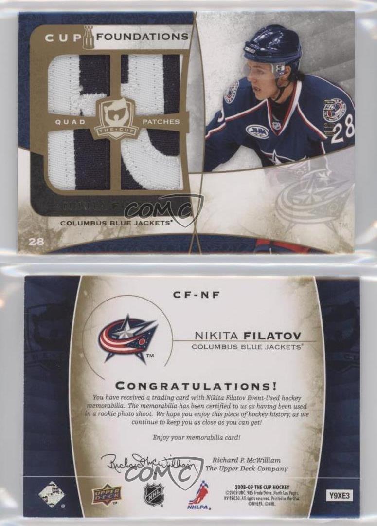 2008-09 Upper Deck The Cup Foundations /10 Nikita Filatov Rookie Quad Patch RC - Picture 3 of 3