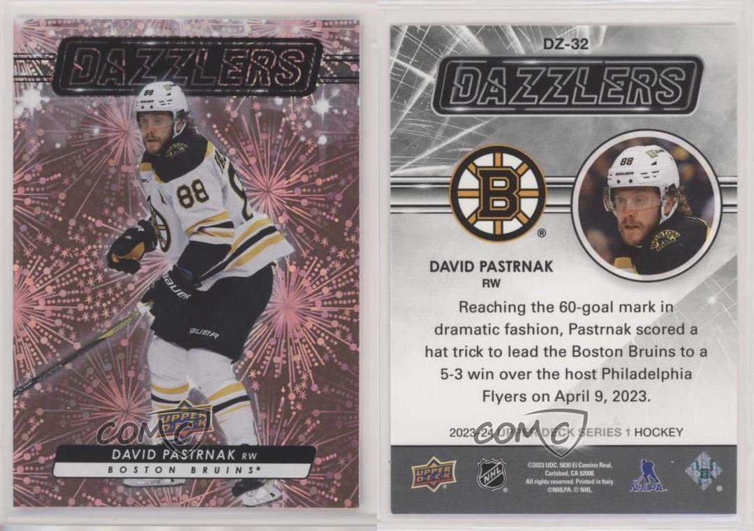 2023-24 Upper Deck Series 1 Dazzlers Pink David Pastrnak #DZ-32