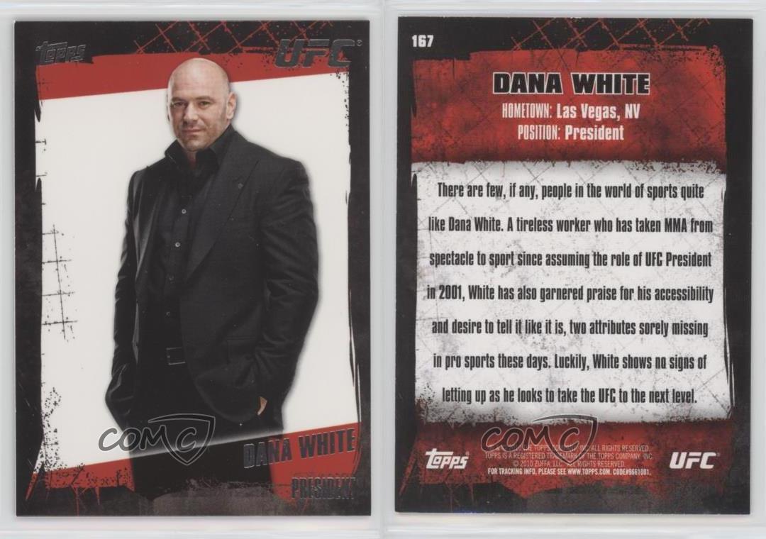 2010 Topps UFC Trading Card # 167 Dana White MMA Trading Card Ultimate Fighting Championship 