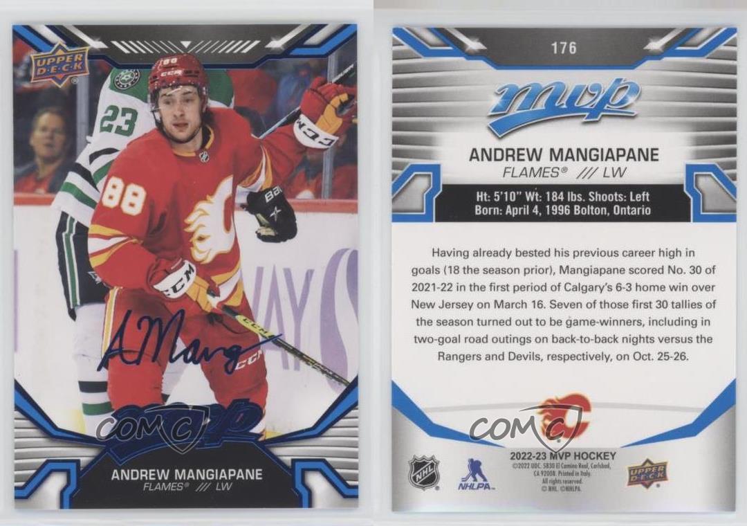  2022-23 UD MVP Blue Script #176 Andrew Mangiapane Calgary Flames  V86236 : Collectibles & Fine Art