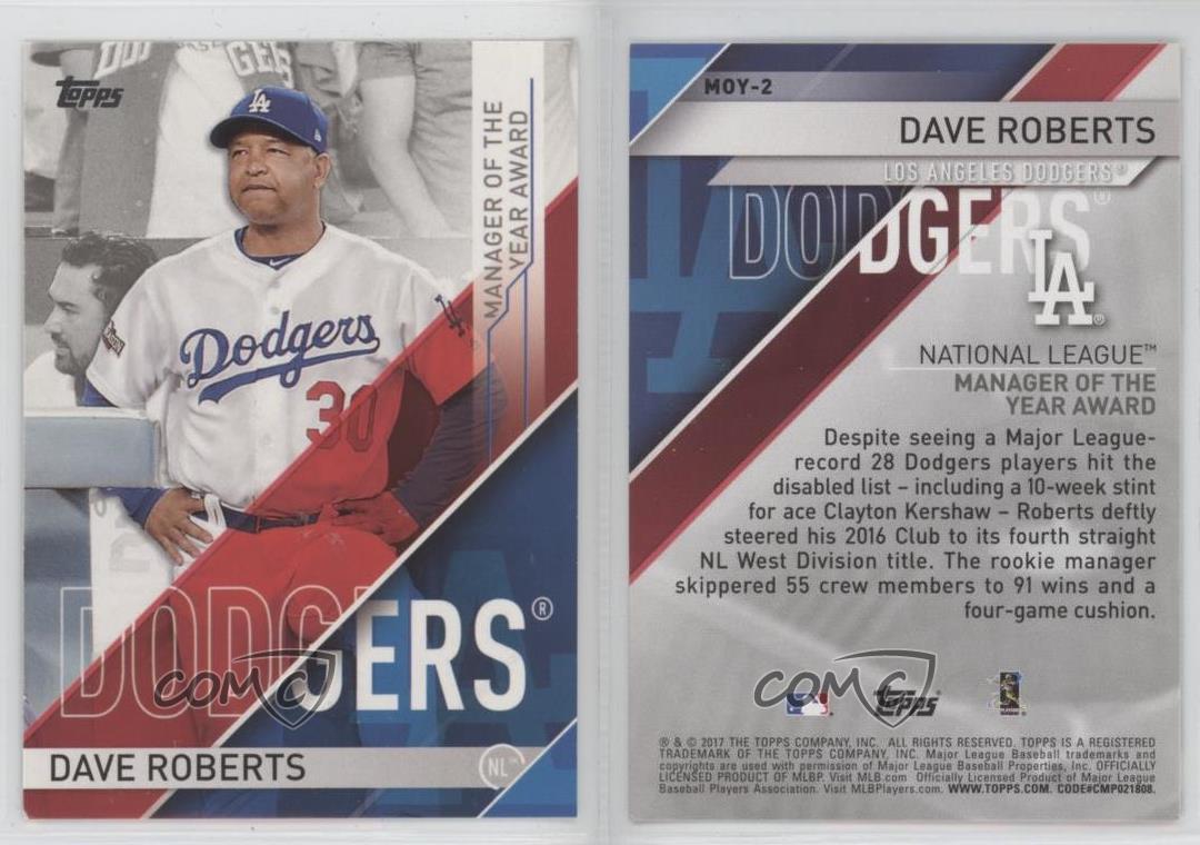 2017 Topps MLB Awards vendita al dettaglio Dave Roberts #MOY-2 - Foto 4 di 6