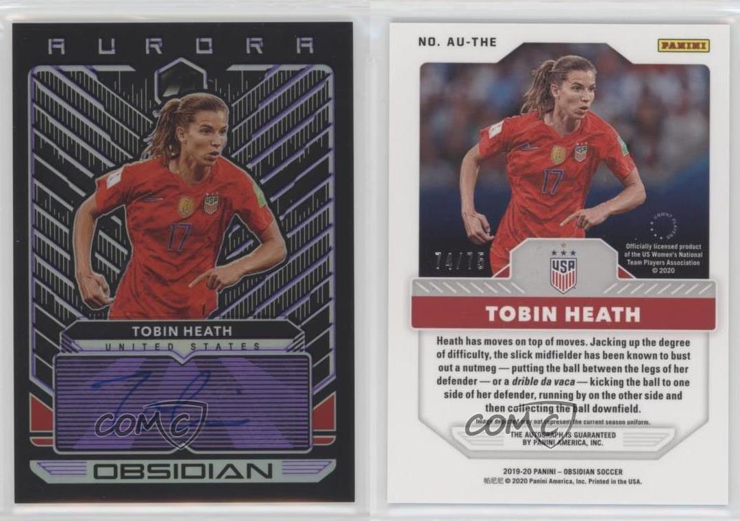 2019-20 Panini Obsidian Aurora Electric Etch Purple /75 Tobin Heath #AU-THE Auto - Bild 4 von 4