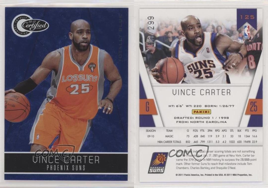 2010-11 Totally Certified Basketball #125 Vince Carter /1849