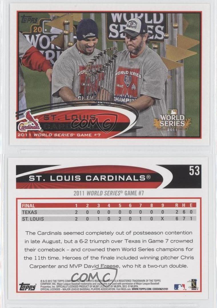 2012 Topps #53 St Louis Cardinals Team St. Baseball Card | eBay