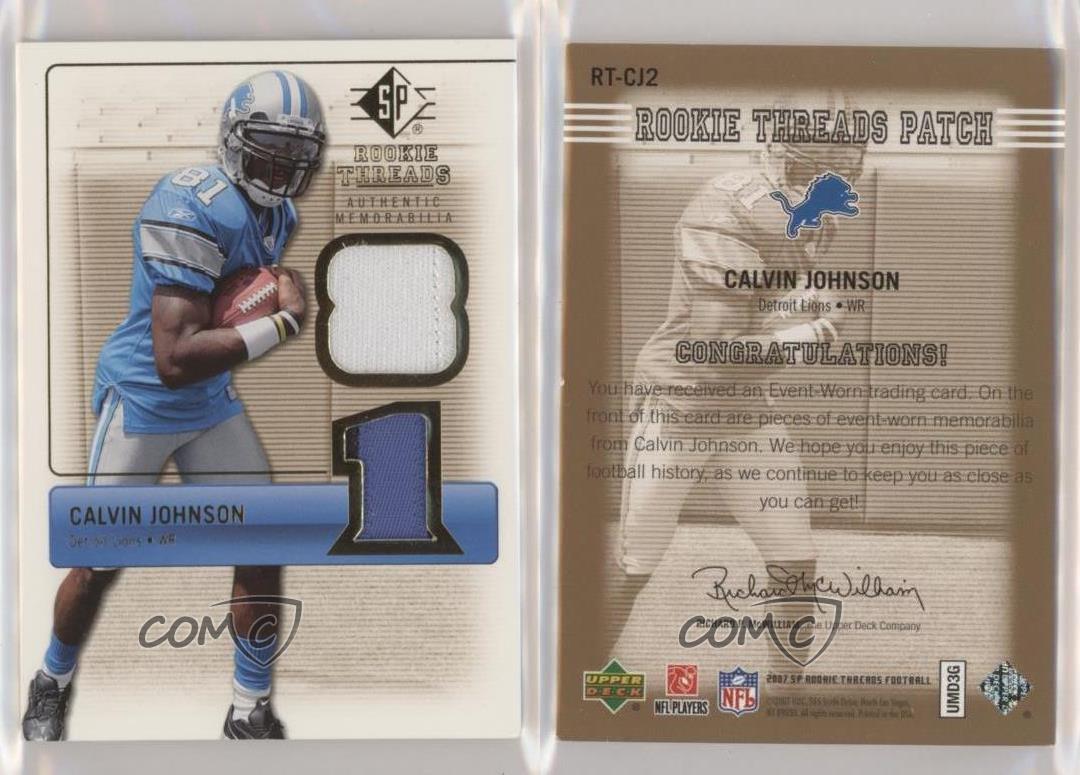 2007 SP Rookie Threads Rookie Threads Silver #RTCJ2 Calvin Johnson