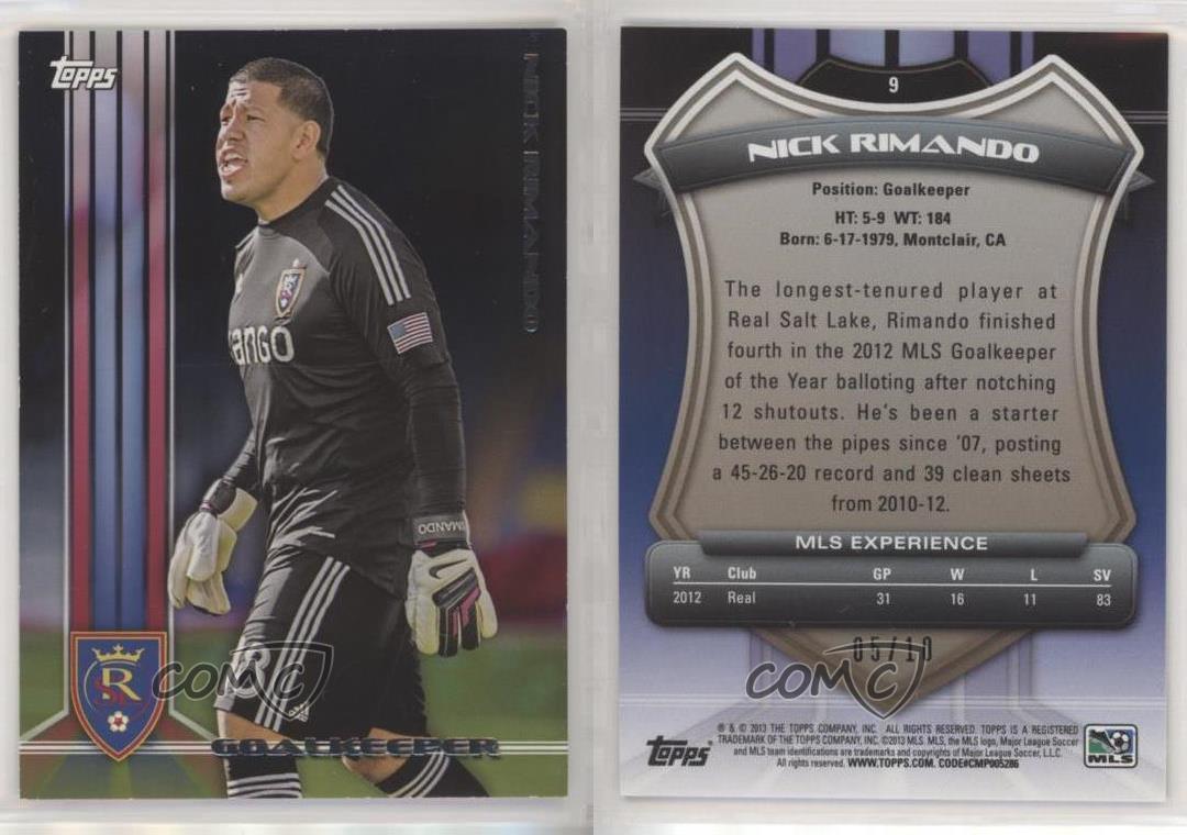 2013 Topps MLS Black /10 Nick Rimando #9 | eBay