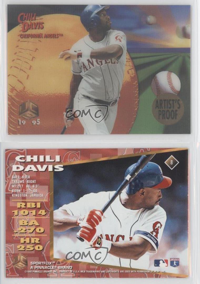 1995 Sportflix UC3 Artist's Proof 8 Chili Davis Los Angeles Angels