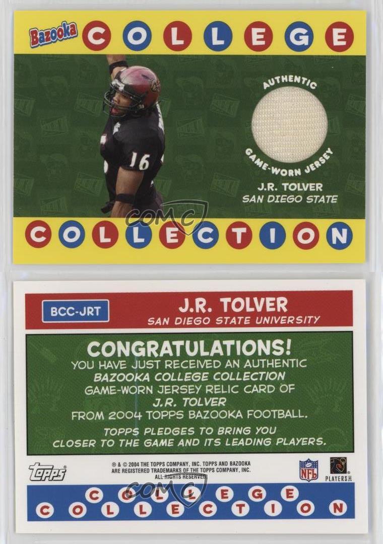 2004 Bazooka College Collection Jerseys JR Tolver #BCC-JRT - Picture 3 of 4
