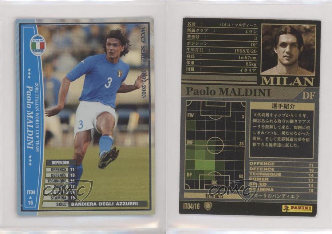 Panini WCCF 2002-03 Paolo Maldini 1968 Italy No.3 AC Milan
