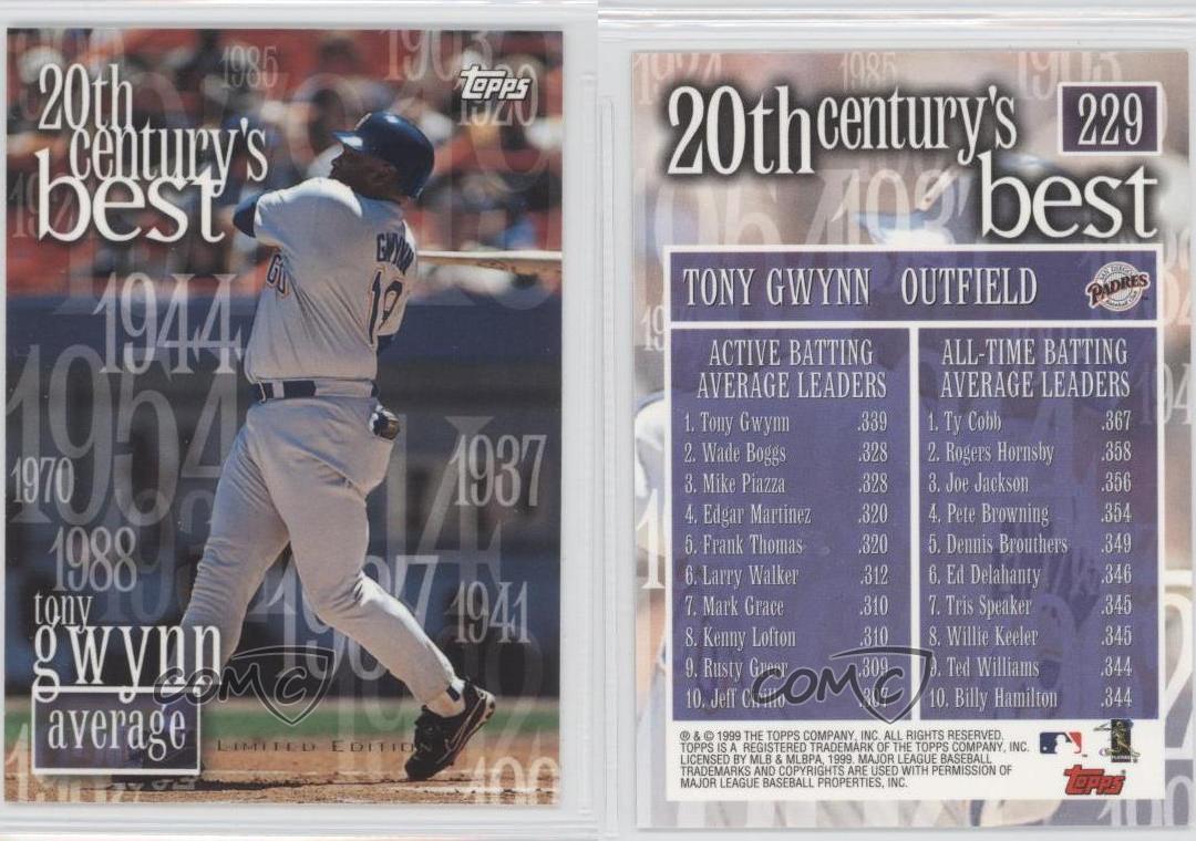 Tony Gwynn 2000 Topps Gallery Card #42 San Diego Padres MLB HOF Cheap  Shipping