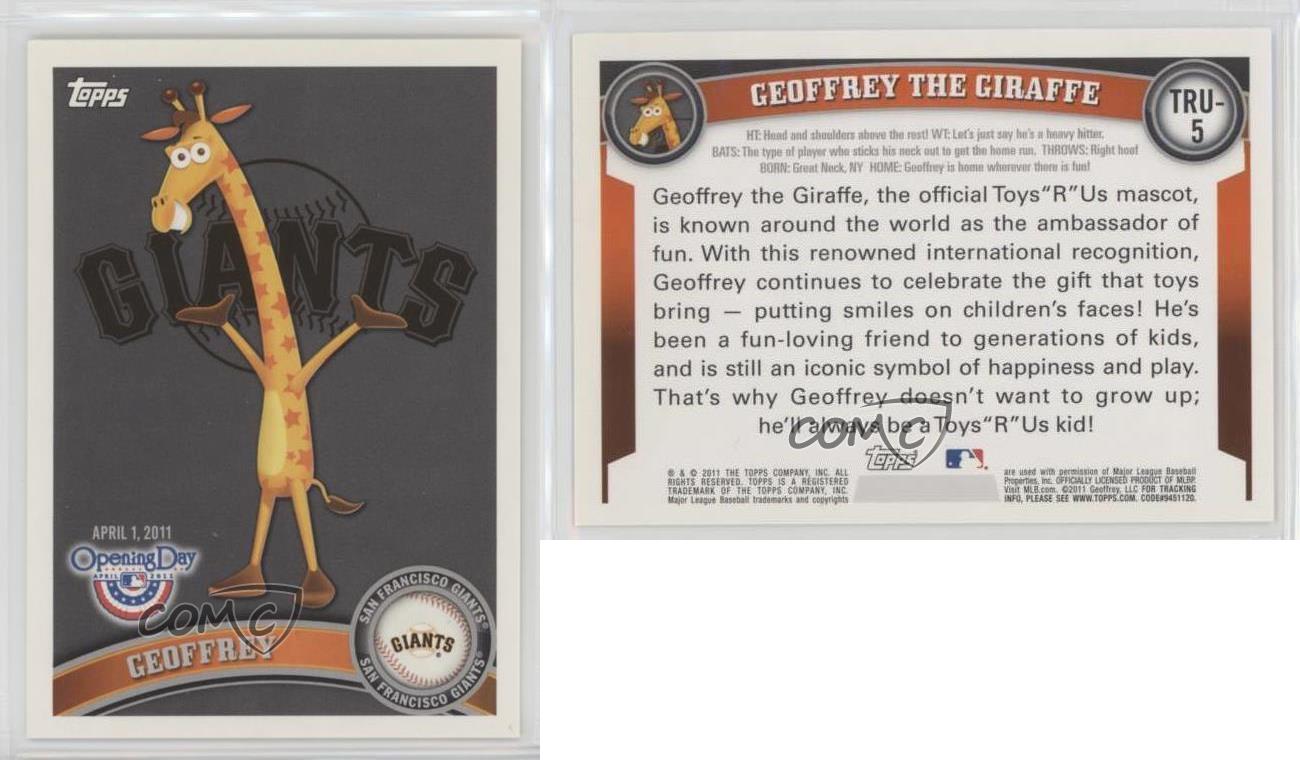 2011 Topps Opening Day Toys R Us Geoffrey The Giraffe Geoffrey #TRU-5 - Picture 4 of 4