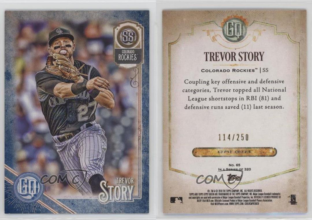2018 Topps Gypsy Queen tendance Indigo /250 Trevor Story #65