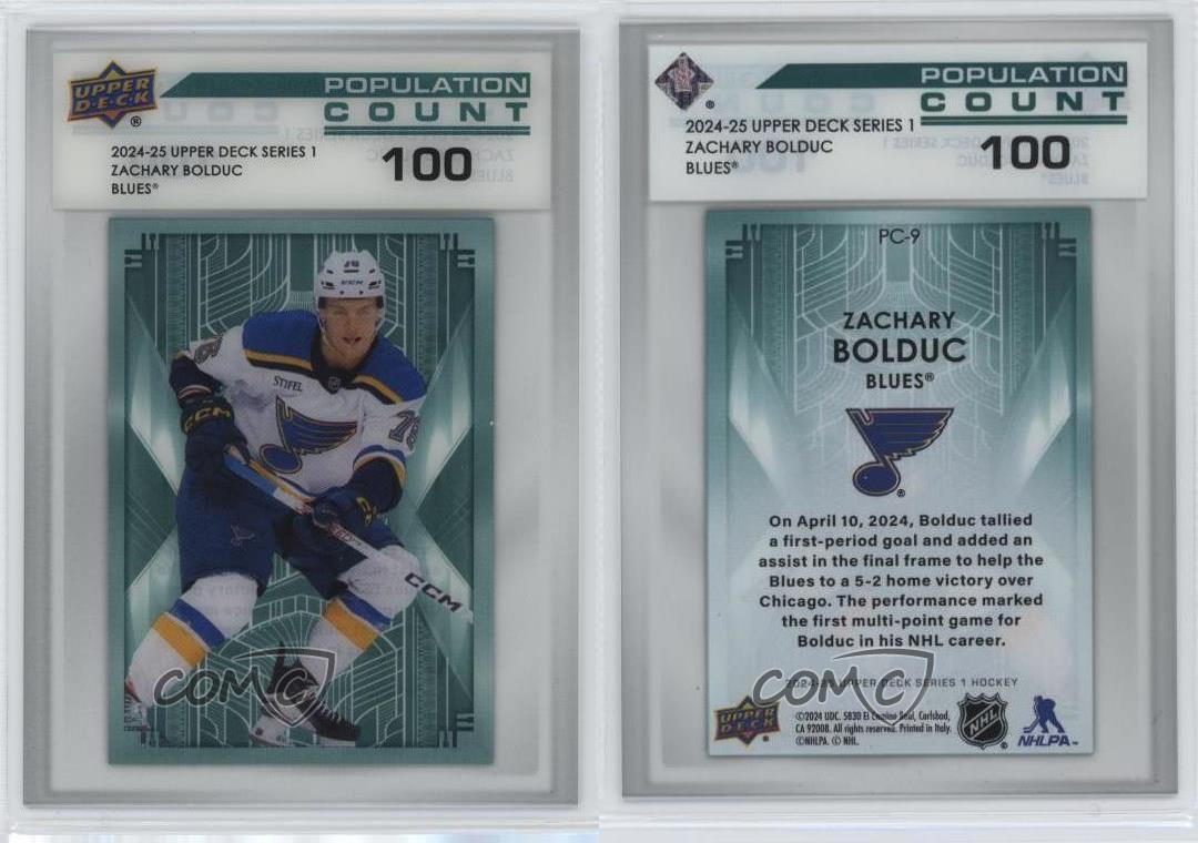 2024-25 Upper Deck Serie 1 Popolazione 100/100 Zachary Bolduc Rookie RC - Foto 4 di 5