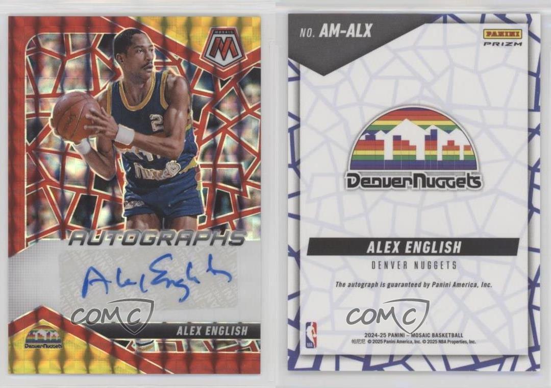2024-25 Panini Mosaic Auto Mosaic Choice Prizm Alex Inglés #AM-ALX Auto Salón de la fama - Imagen 3 de 3