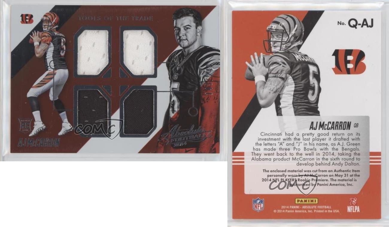 2014 Panini Absolute Tools of the Trade Quad Rookies /249 AJ McCarron #Q-AJ RC