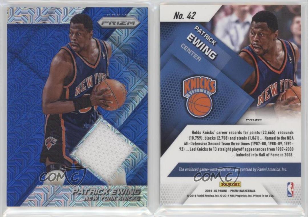 2014-15 Panini Prizm Blue Mojo Prizm Jerseys Patrick Ewing #42 Hall of Fame Rookie Card