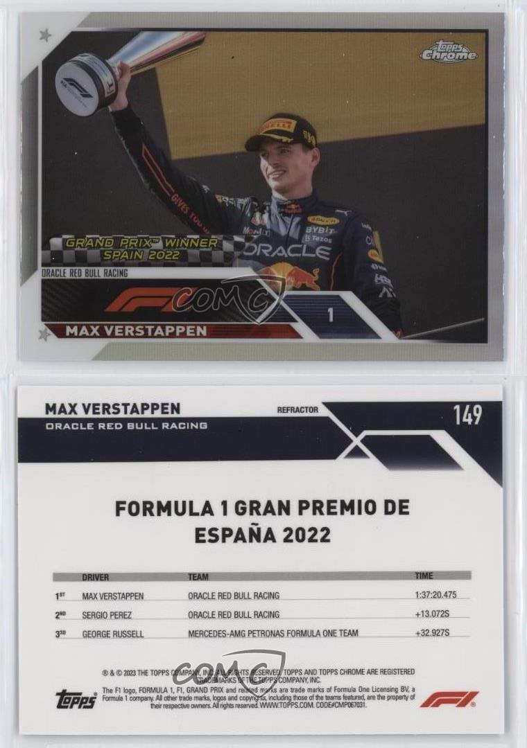 2023 Topps Chrome Formula 1 Grand Prix Winners Refractor Max Verstappen #149