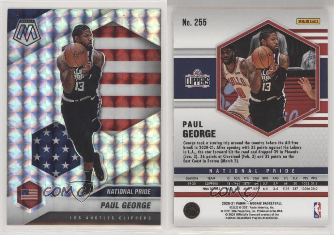 Mosaïque Panini 2020-21 National Pride Mosaic Prizm liquidation Paul George #255