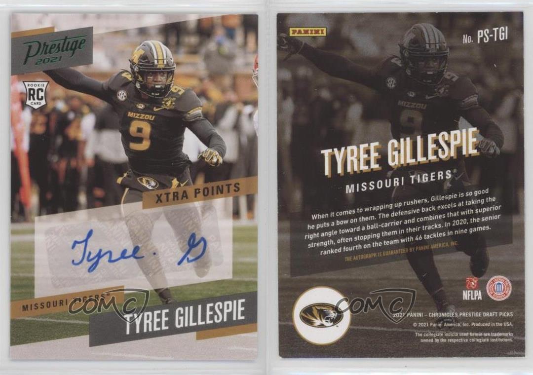 2021 Chronicles Draft Prestige Xtra Points Auto Tyree Gillespie Missouri