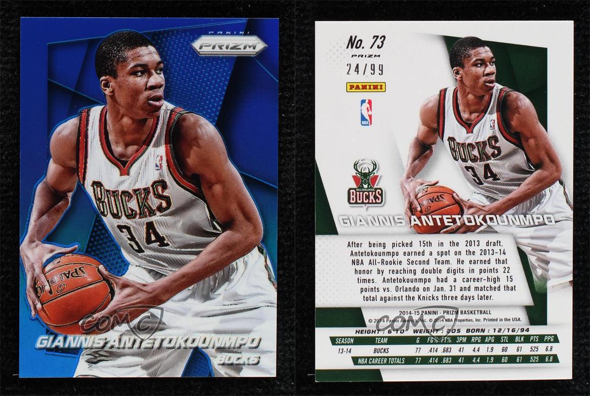 2014-15 Panini Prizm Blue Prizm /99 Giannis Antetokounmpo