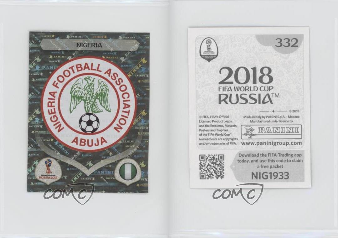 Panini WM 2018 332 Nigerien Nigeria World Cup WC 18 Wappen Logo Glitzer Foil 